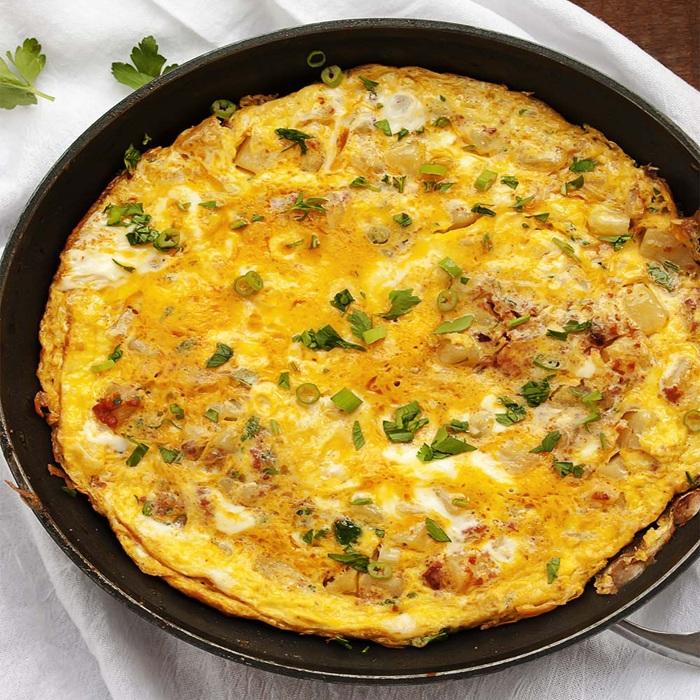 Chorizo, potato & cheese omelette recipe