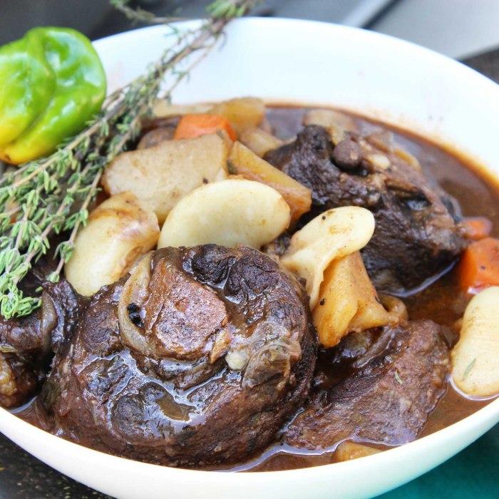 Oxtail with broad beans recipe