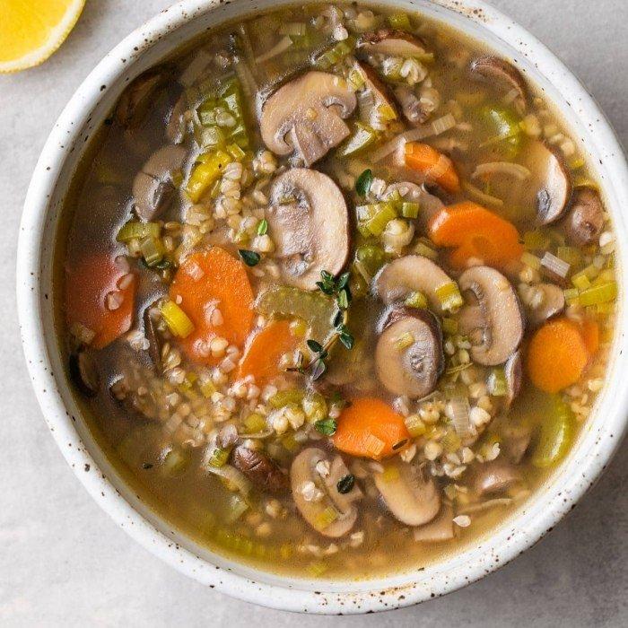 Mushroom soup with buckwheat recipe