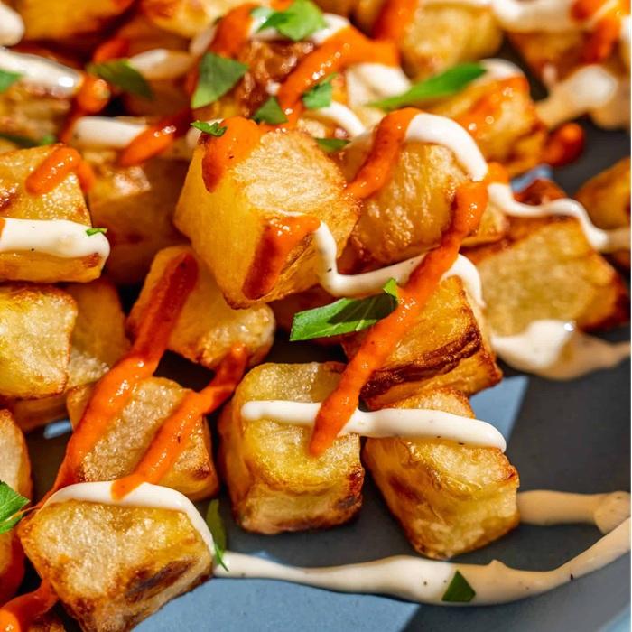 Air fryer patatas bravas recipe