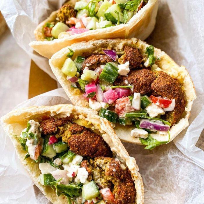 Falafel Pita Sandwich with Tahini Sauce recipe