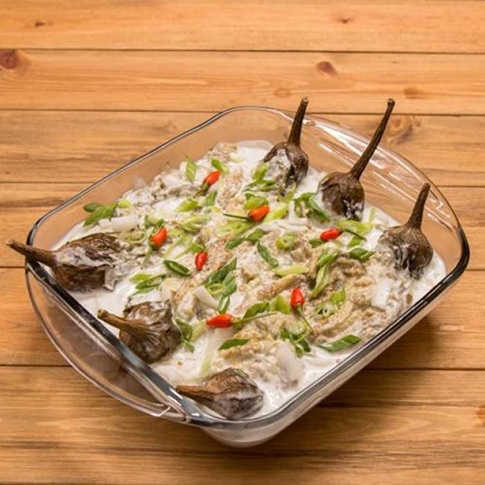 Grilled eggplant with coconut milk recipe