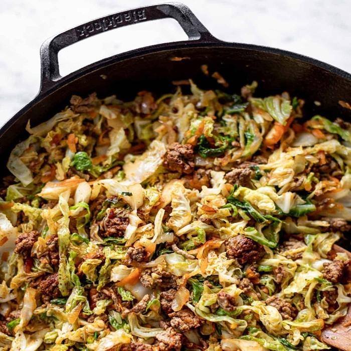 Cabbage with Ground Beef recipe