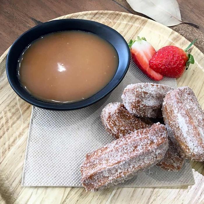 Chocolate churros with chocolate & salted caramel sauce recipe
