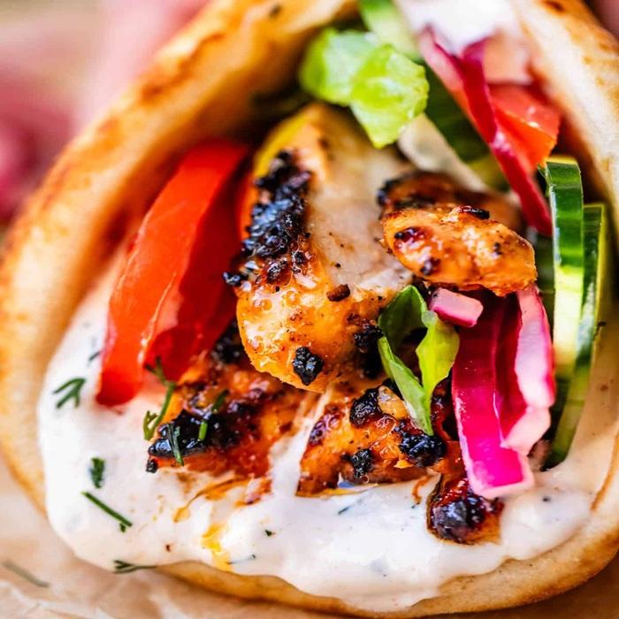 Chicken Shawarma with homemade garlic herb yoghurt sauce recipe