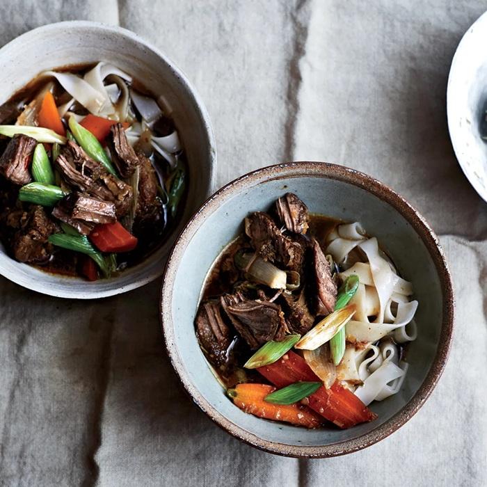 Lemongrass beef stew with noodles recipe