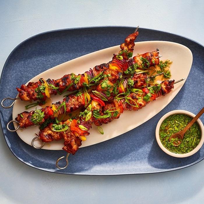 Red curry chicken kebabs recipe