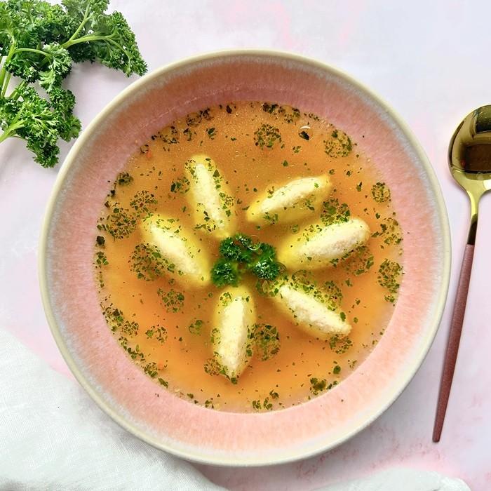 Clear Soup with Semolina Dumplings recipe