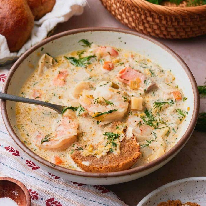 Fiskesuppe (Creamy Norwegian Fish Soup) recipe