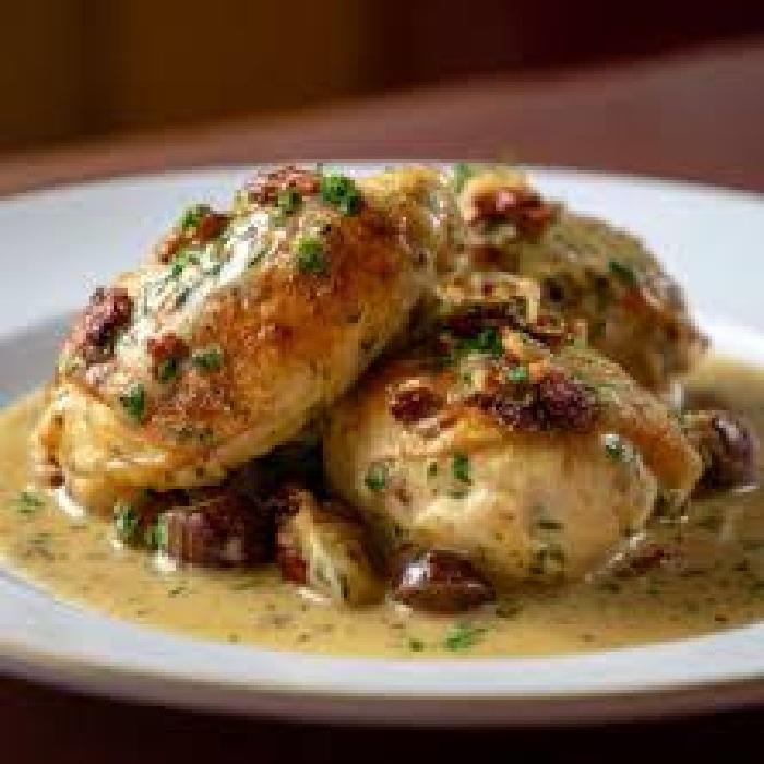 Roasted chicken with creamy walnut sauce recipe