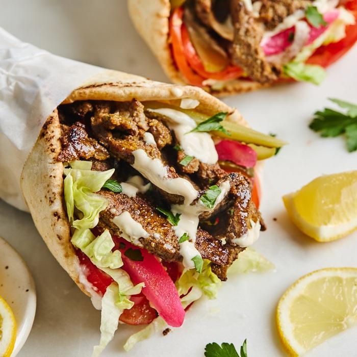 Shawarma chuck roast wrap recipe