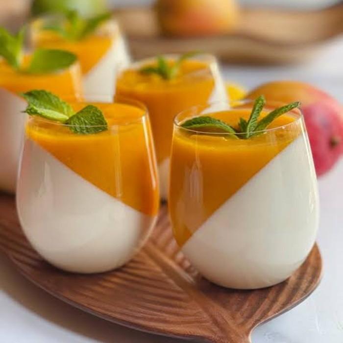 Layered mango custard recipe