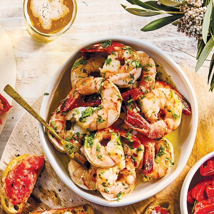 Garlicky prawns with sherry recipe