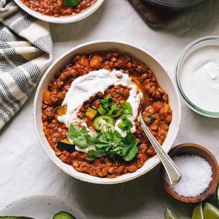 Smoky Lentil Chili with Squash recipe