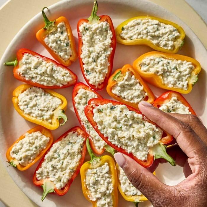 Cottage Cheese And Feta Stuffed Peppers recipe
