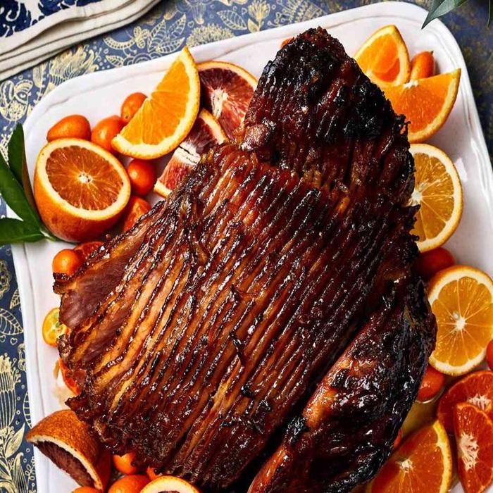 Slow-roasted ham with lemon, garlic & sage recipe