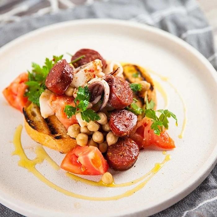 Squid, chickpea & chorizo salad recipe