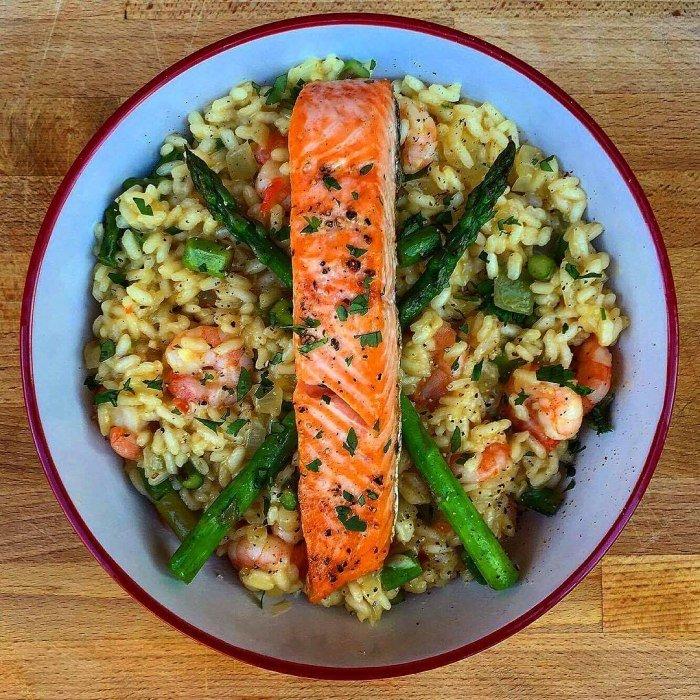 Salmon Prawn Risotto recipe