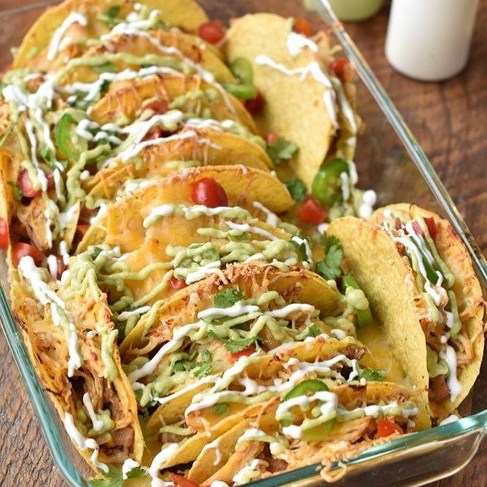 Crock Pot Chicken Baked Tacos recipe
